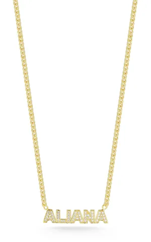 Pavé Nameplate Curb Necklace