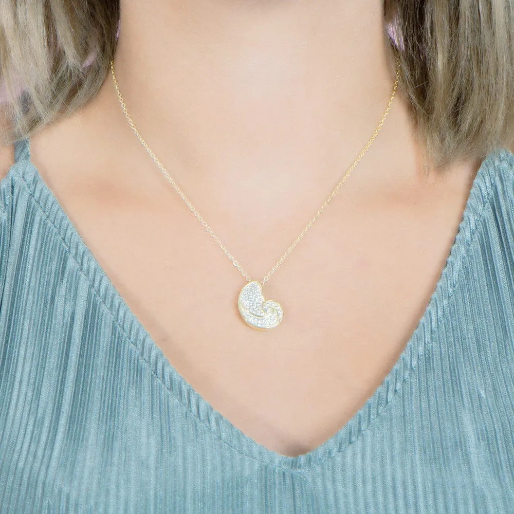 Pavé Nautilus Shell Pendant