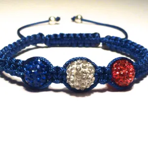 Pave Bracelet - Red, White and Blue