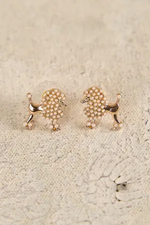 Pearl Poodle Earrings