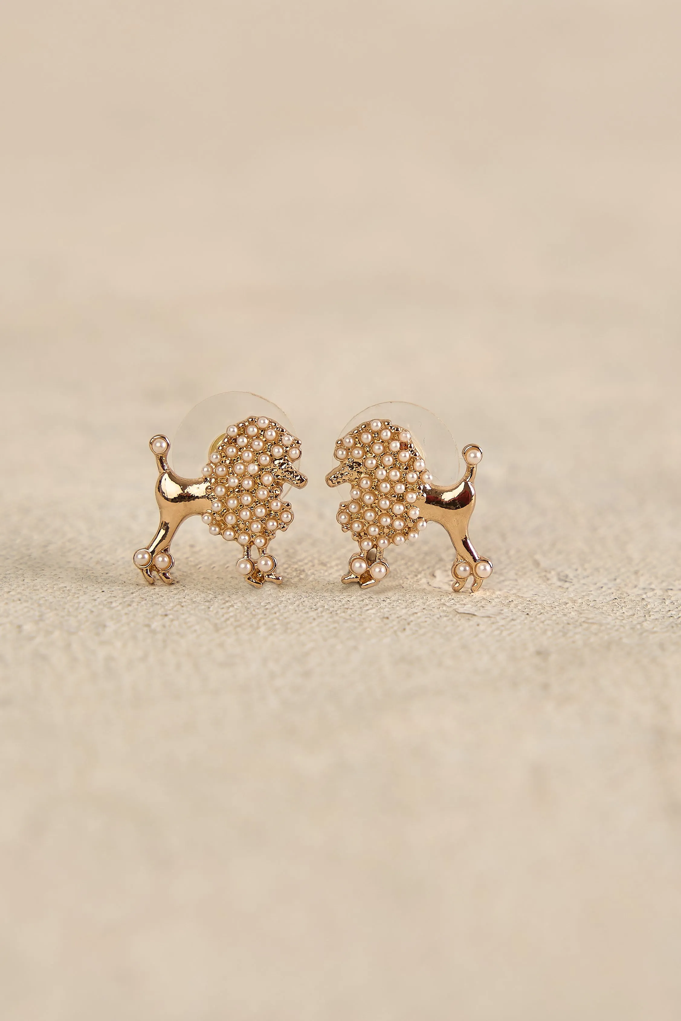 Pearl Poodle Earrings