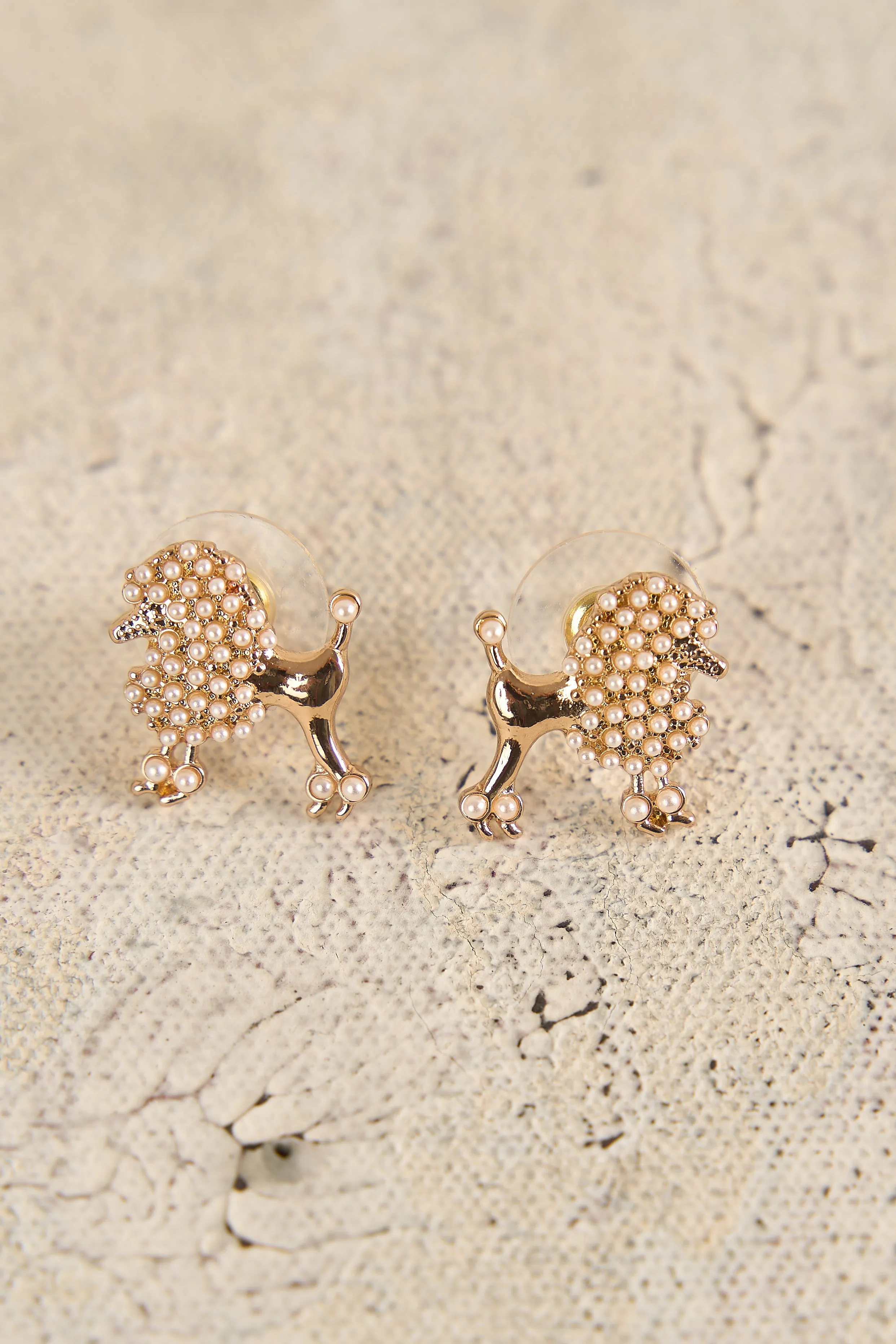 Pearl Poodle Earrings