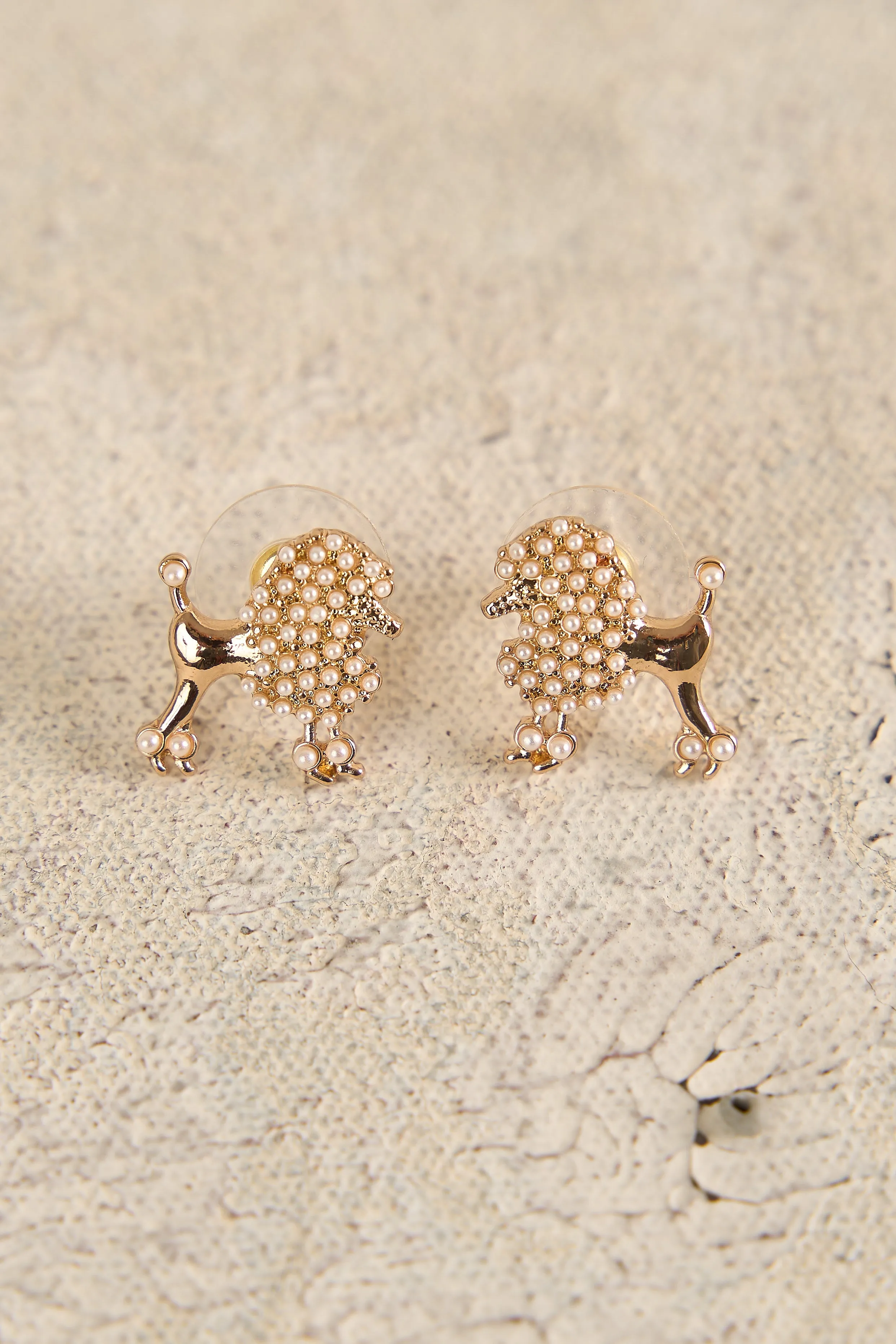 Pearl Poodle Earrings