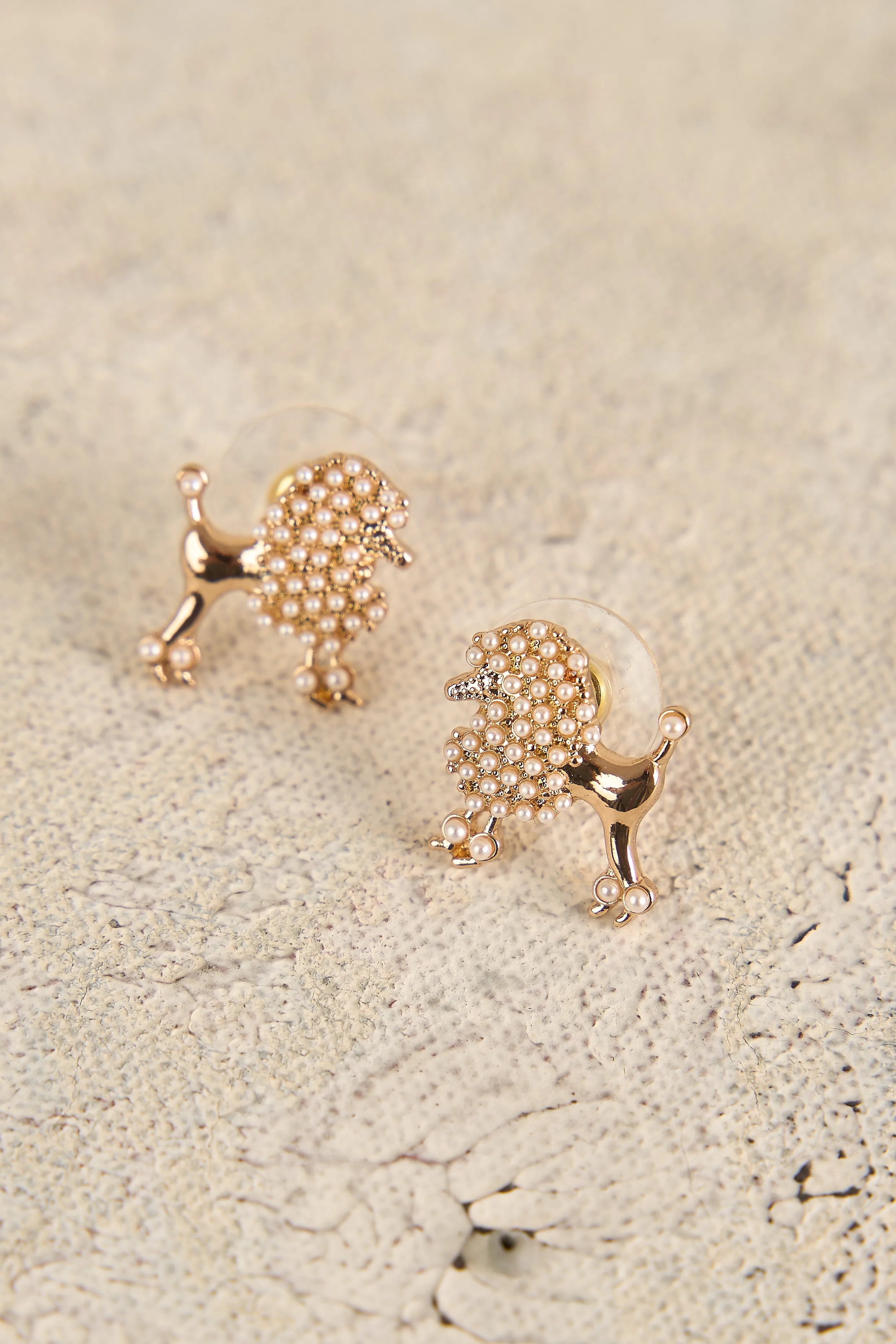 Pearl Poodle Earrings