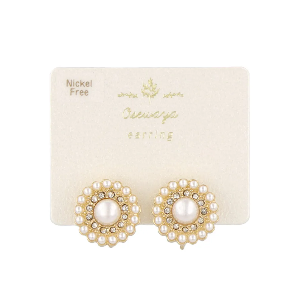 Pearly Pave Disc Clip Ons