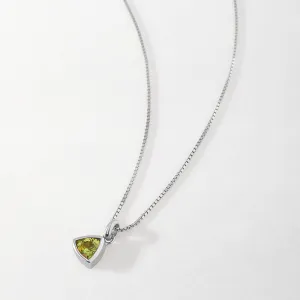 Peridot August Birthstone Necklace - Silver