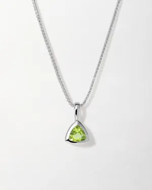 Peridot August Birthstone Necklace - Silver