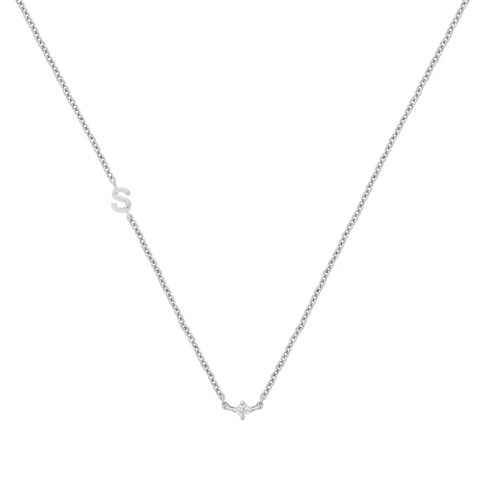 Petite Initial Necklace Sterling Silver