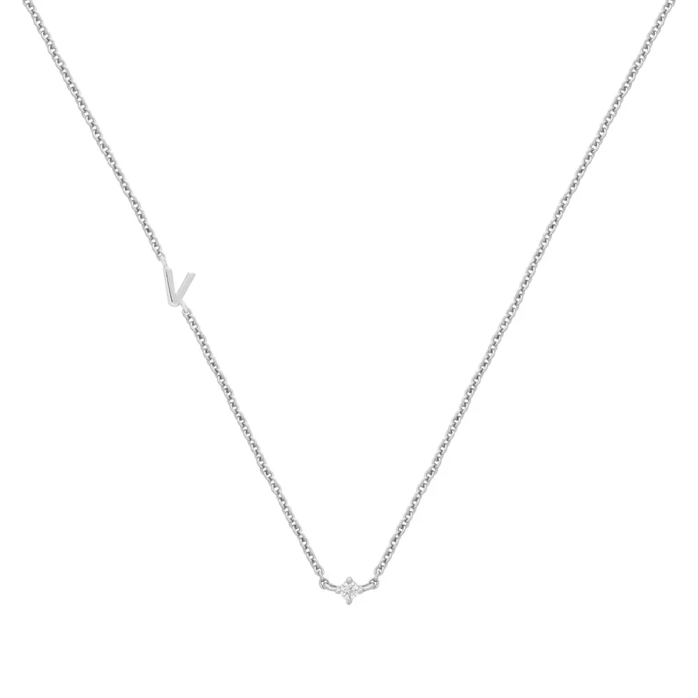 Petite Initial Necklace Sterling Silver