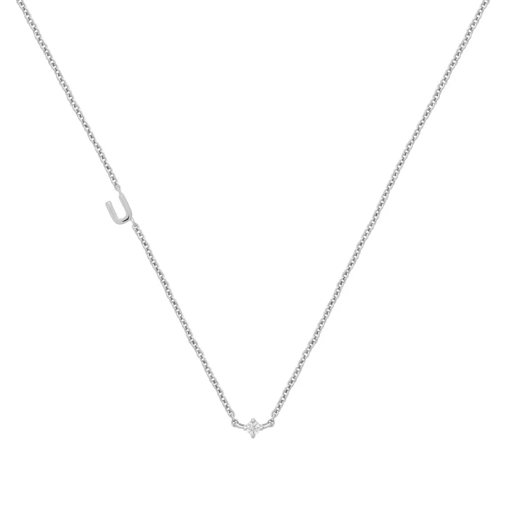 Petite Initial Necklace Sterling Silver