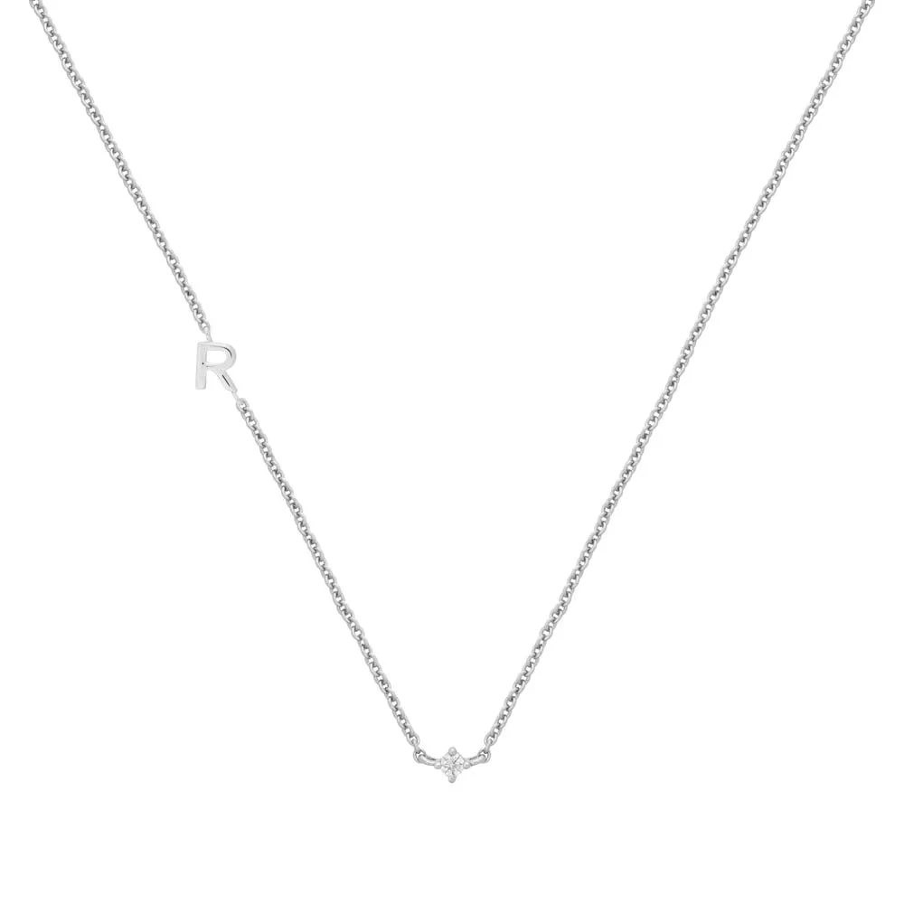 Petite Initial Necklace Sterling Silver