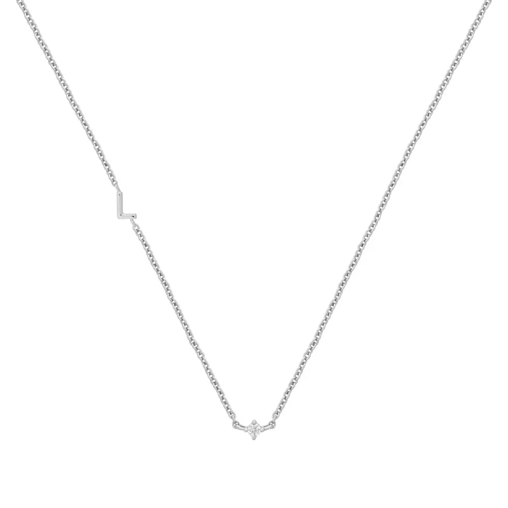 Petite Initial Necklace Sterling Silver