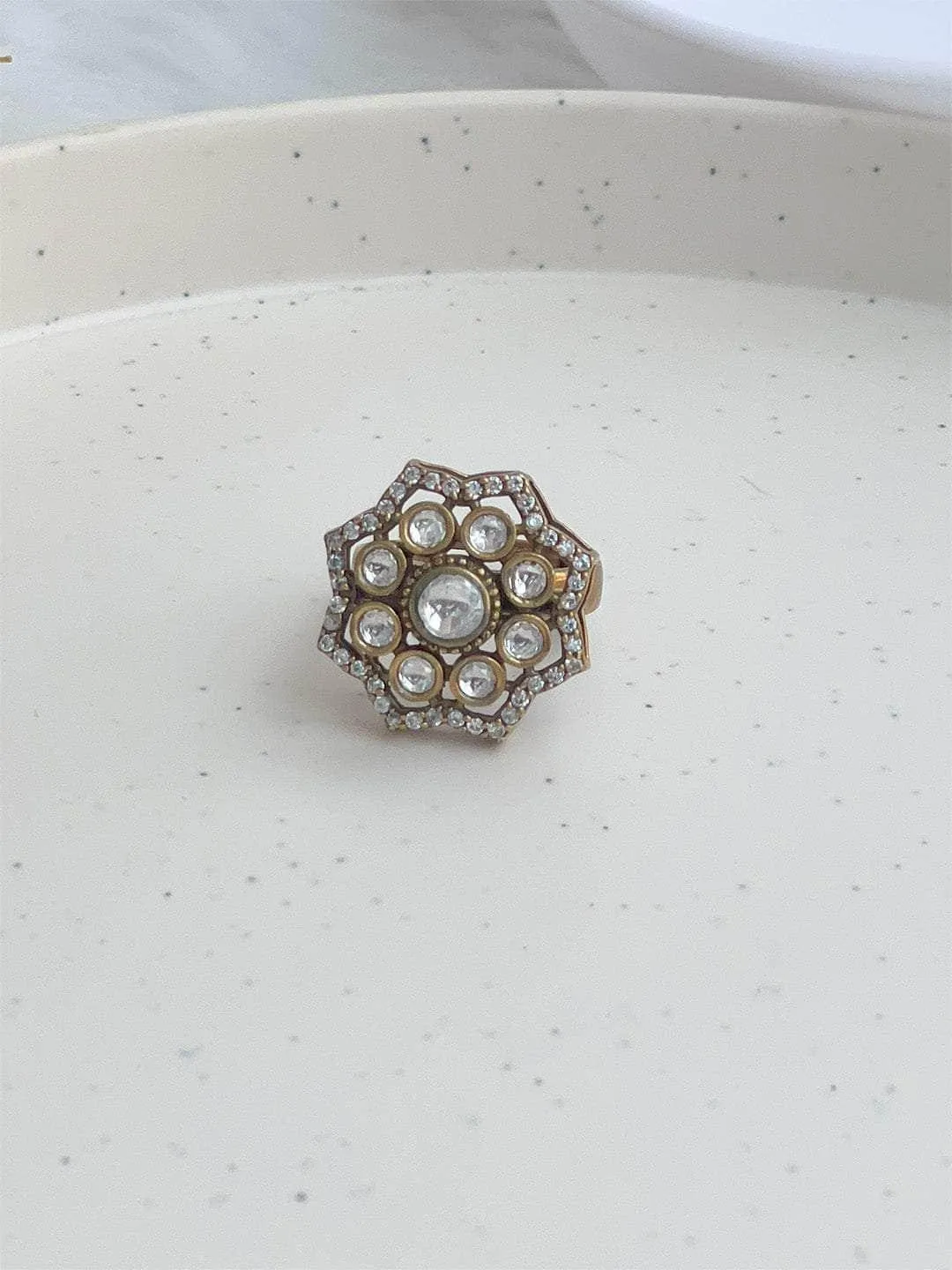 Polki Diamond Shaped Ring