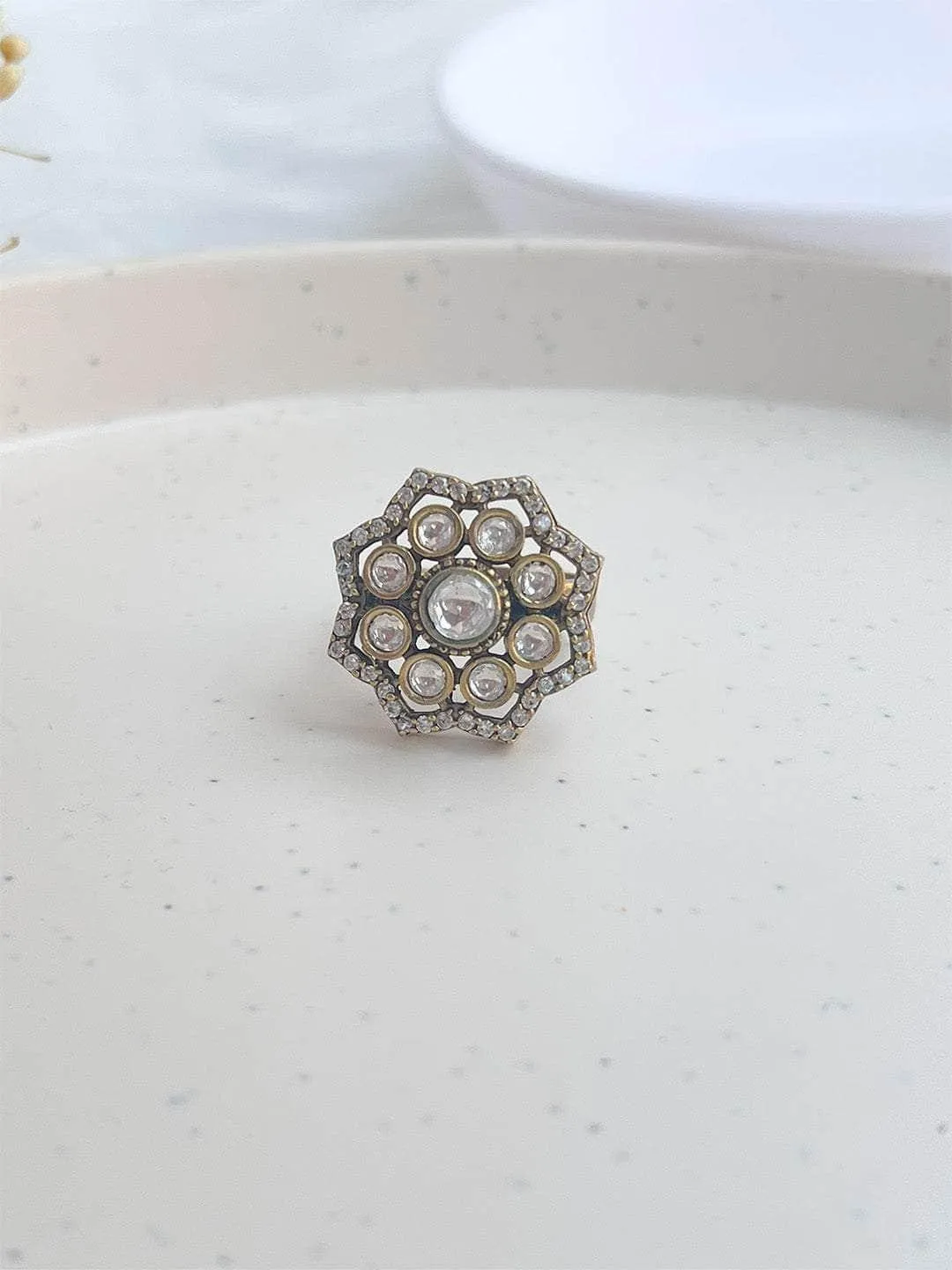 Polki Diamond Shaped Ring