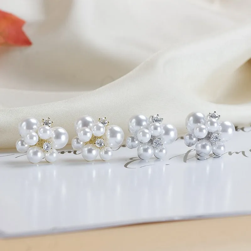 Pre Order:  Pearl Flower Stud Earrings