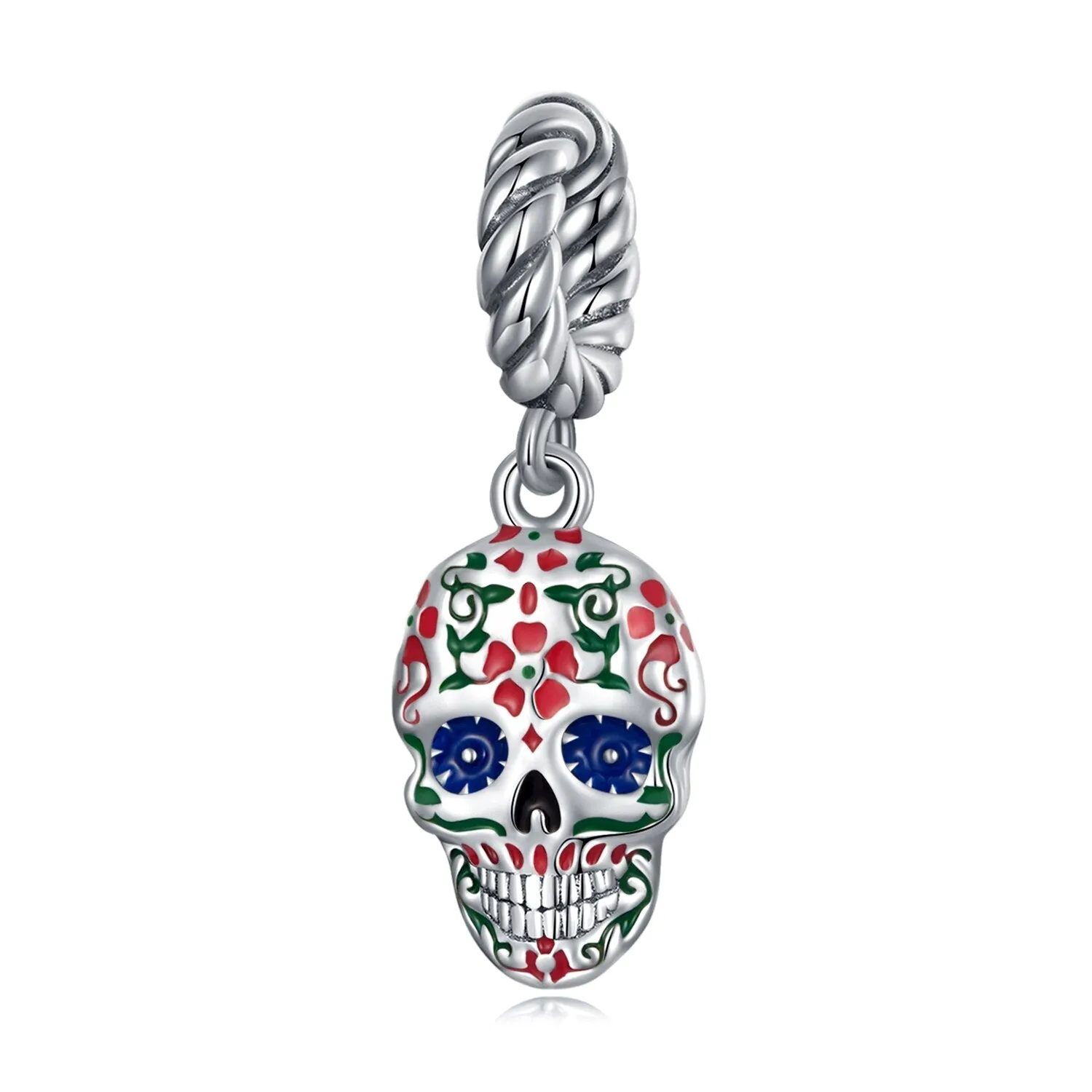 Punk Skull with Bold Enamel Pattern Beads