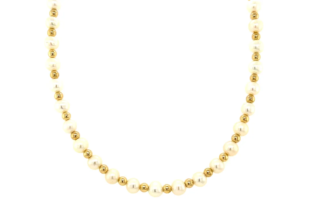 "MAY" 14k gold-filled & pearl beaded Choker/Necklace