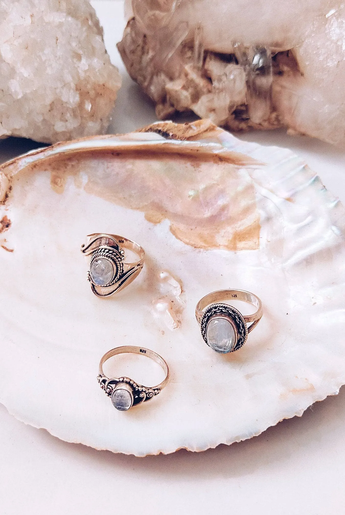 Rainbow Moonstone Rings