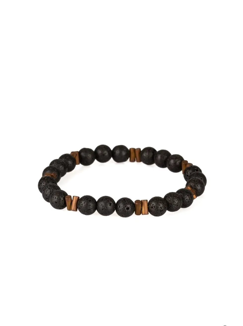 Renewed Copper Lava Rock Bracelet