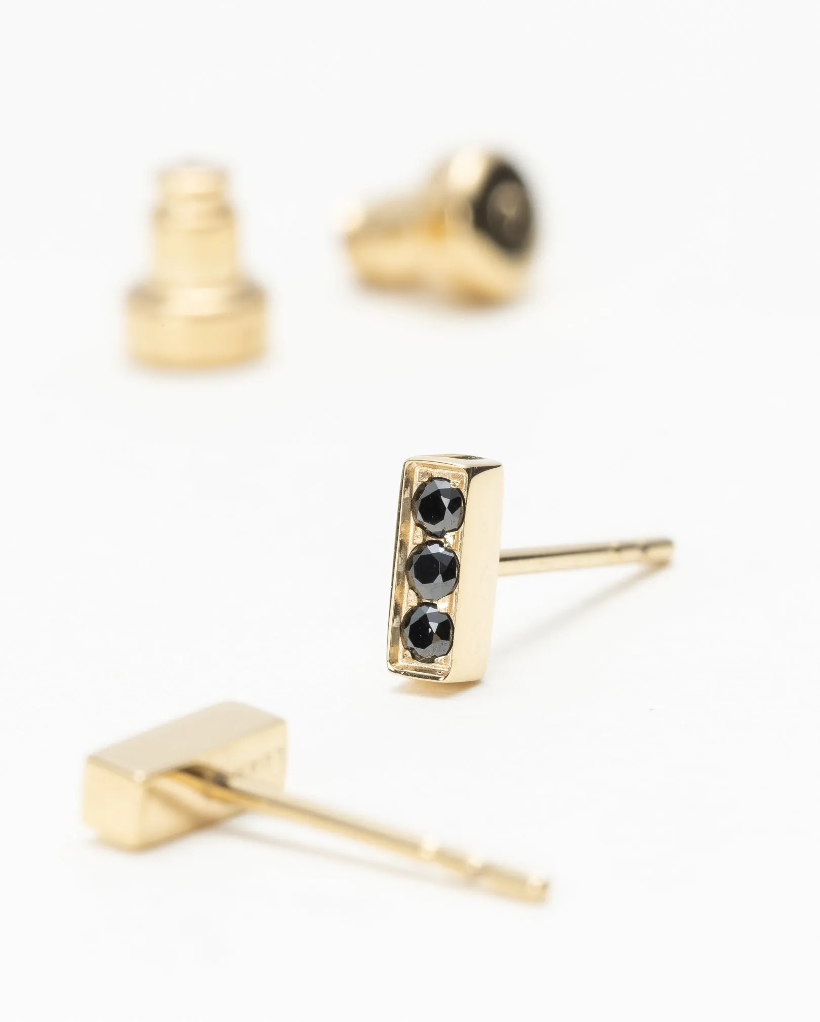 Rhea Black Onyx Bar Studs