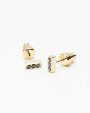 Rhea Black Onyx Bar Studs