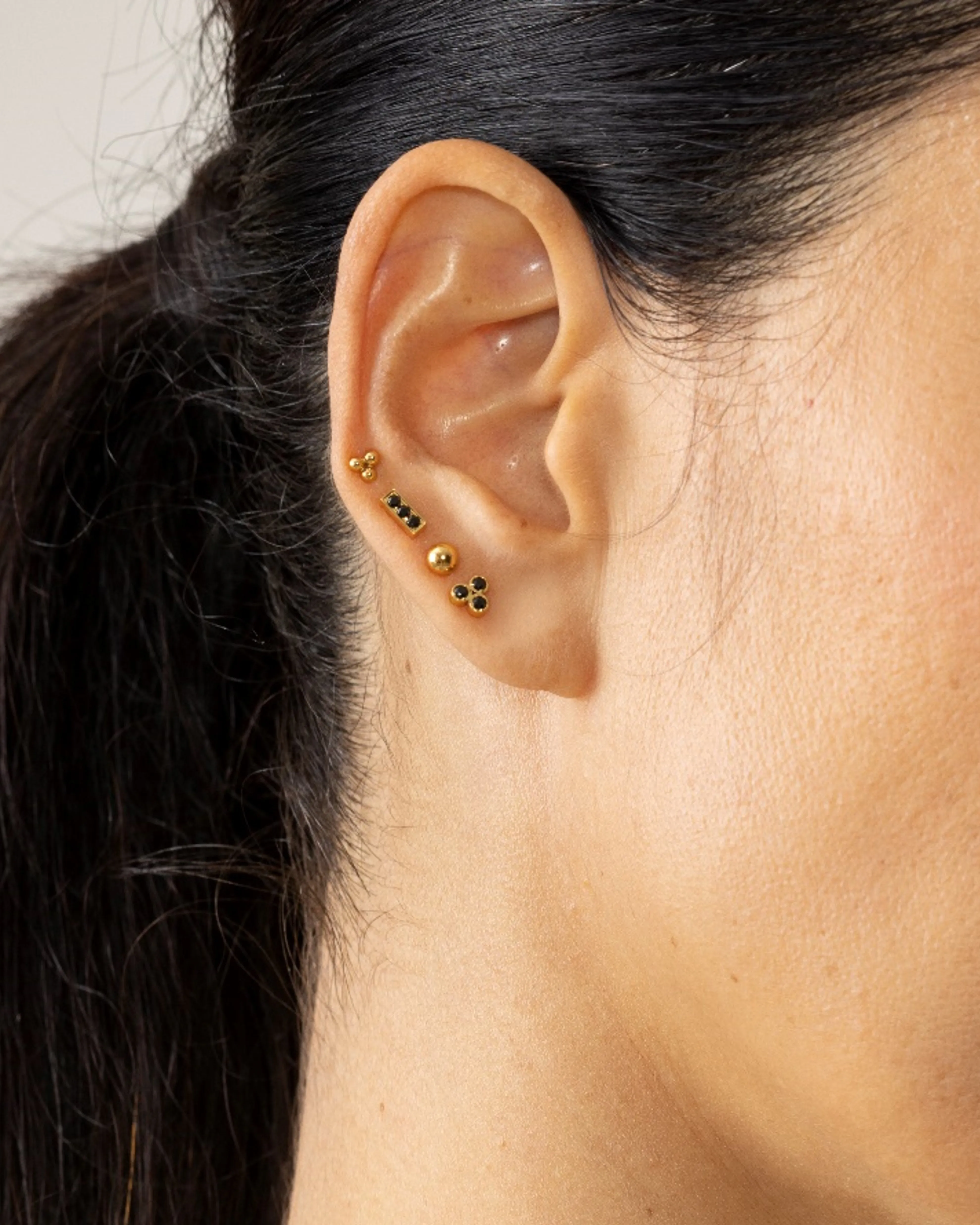 Rhea Black Onyx Bar Studs