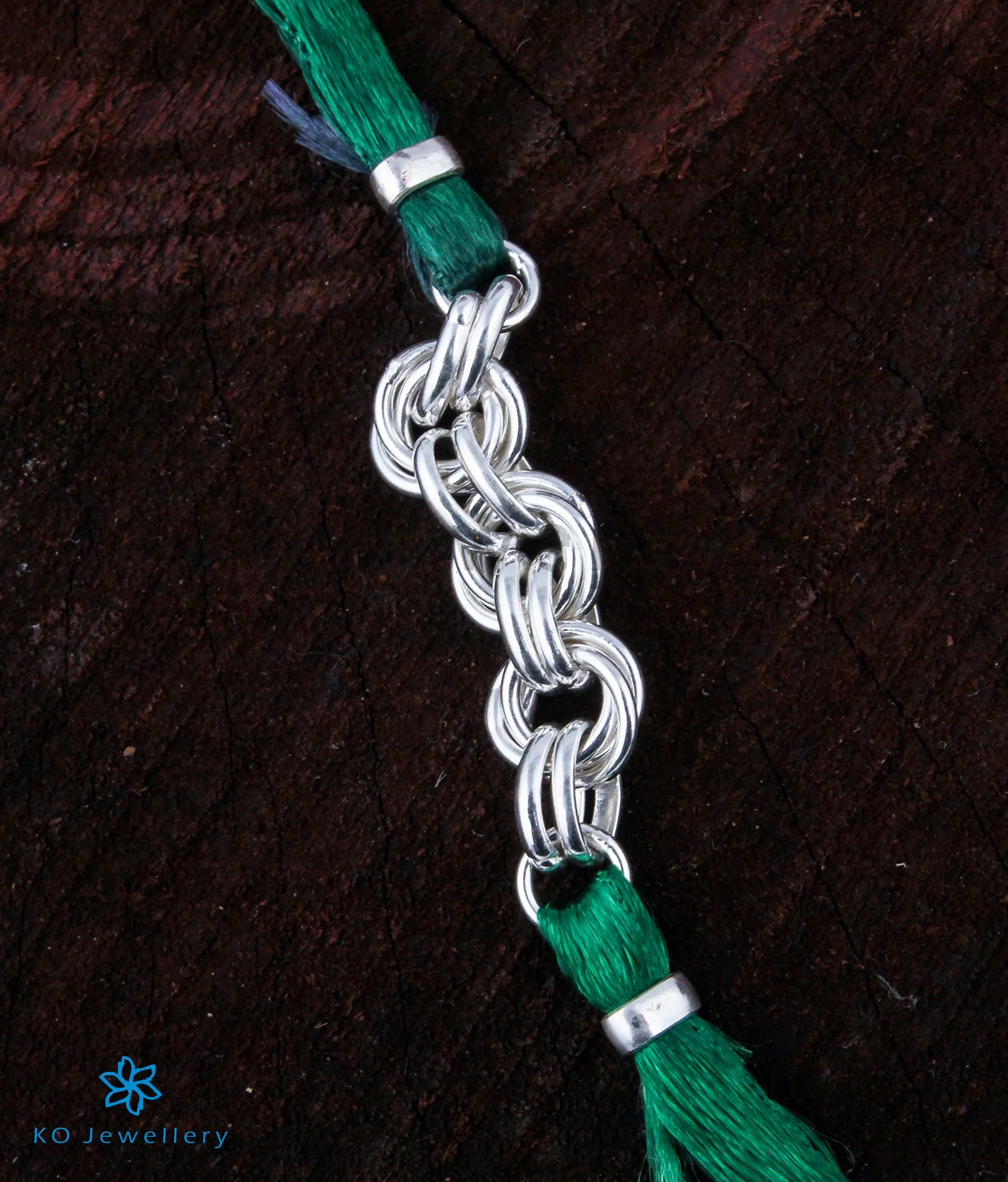 Rings Silver Rakhi (Green)