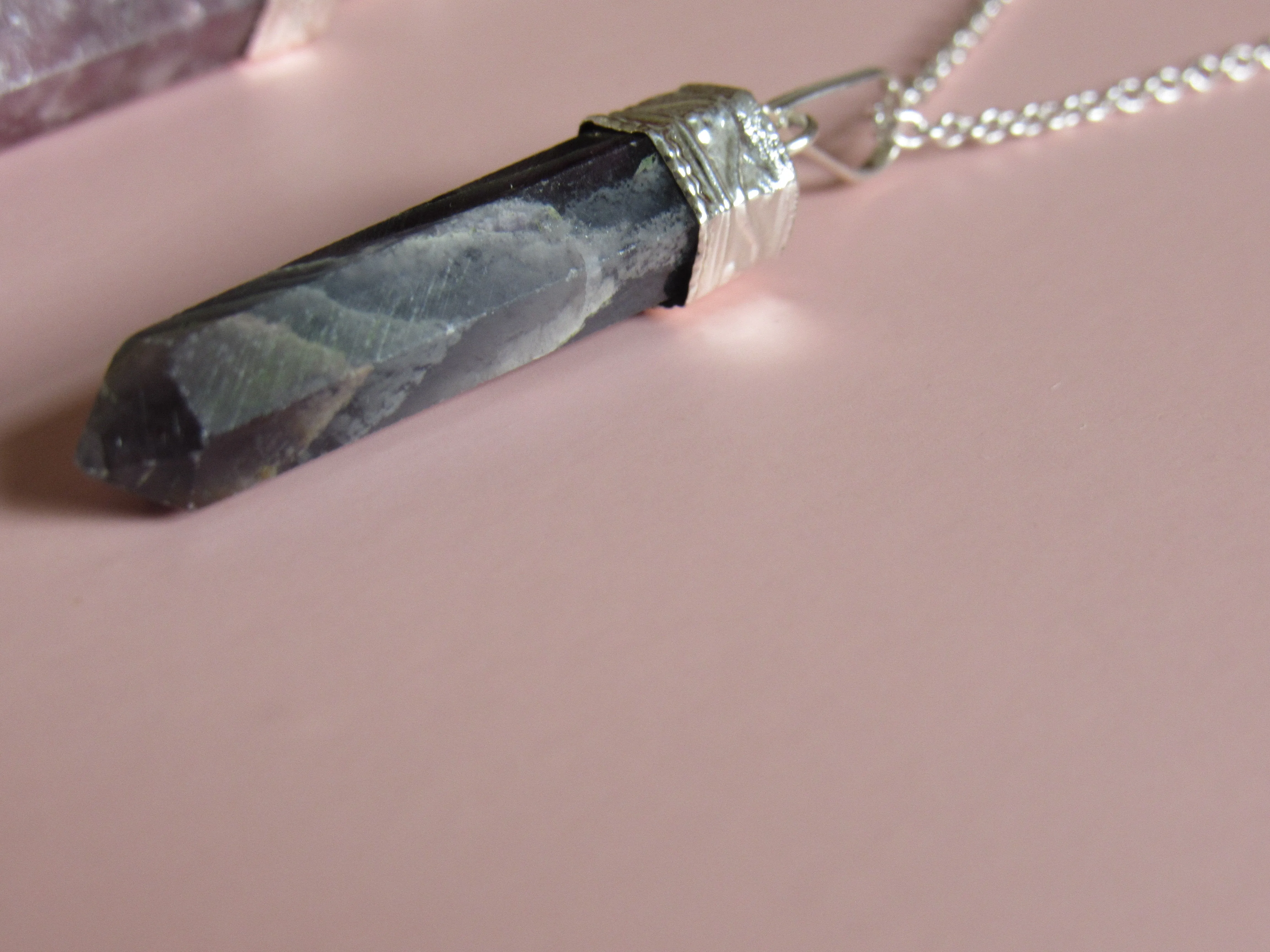 Royal Silver Fluorite Point Necklaces