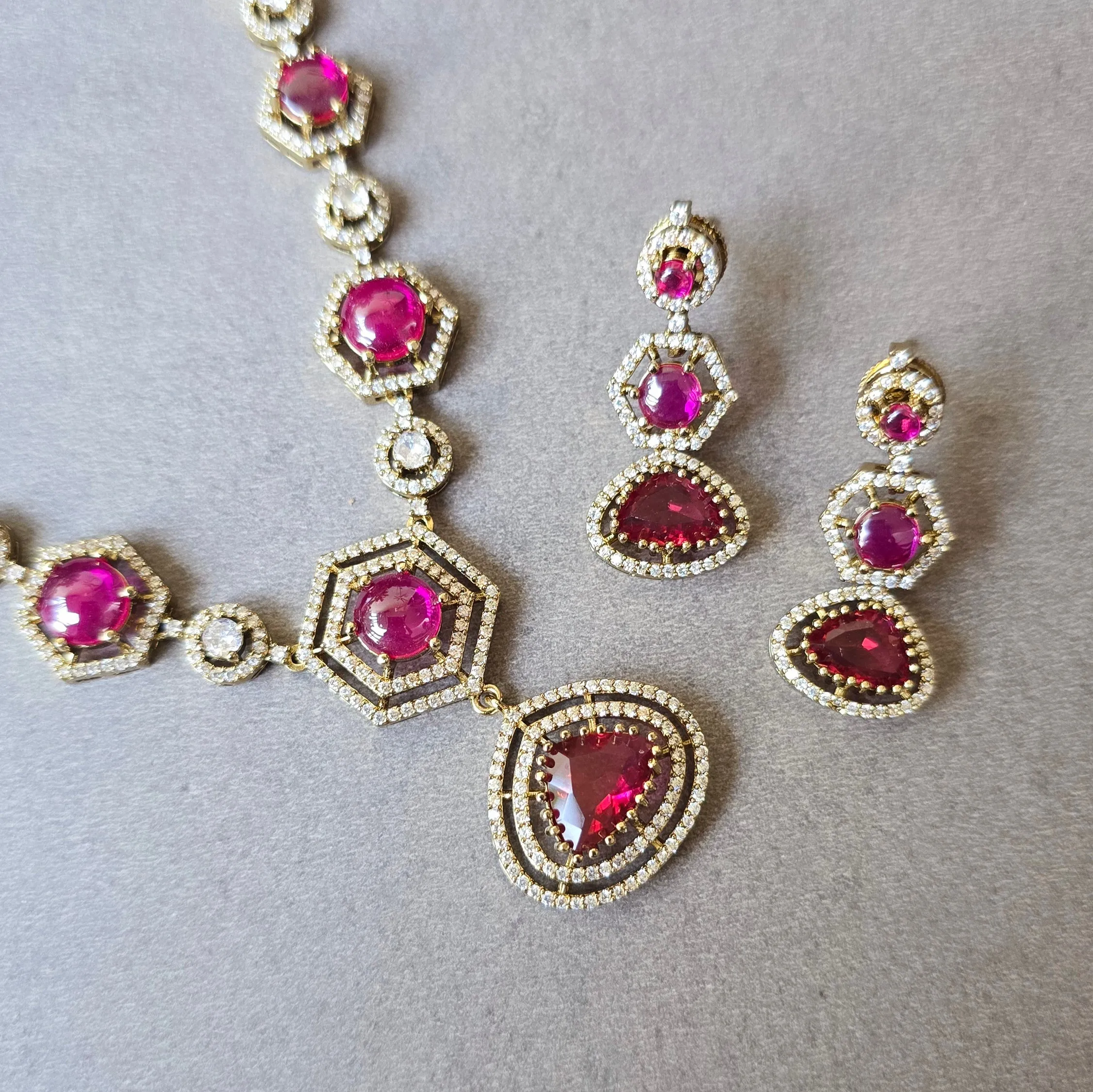 Ruby Victorian Diamond Necklace