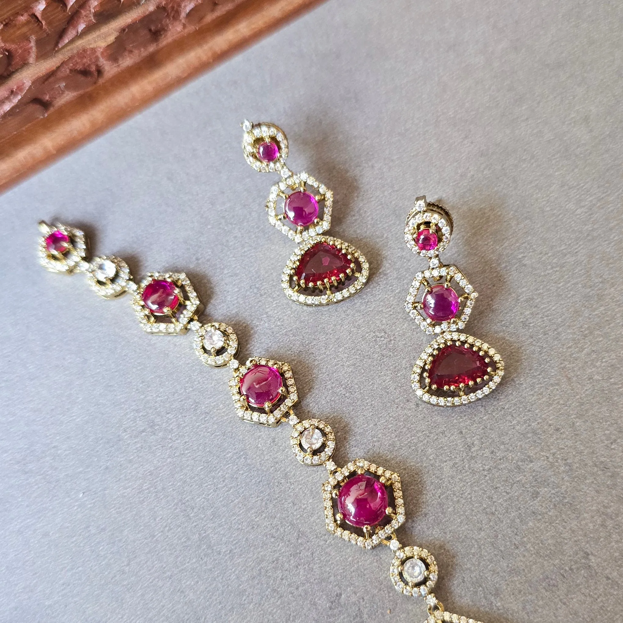 Ruby Victorian Diamond Necklace