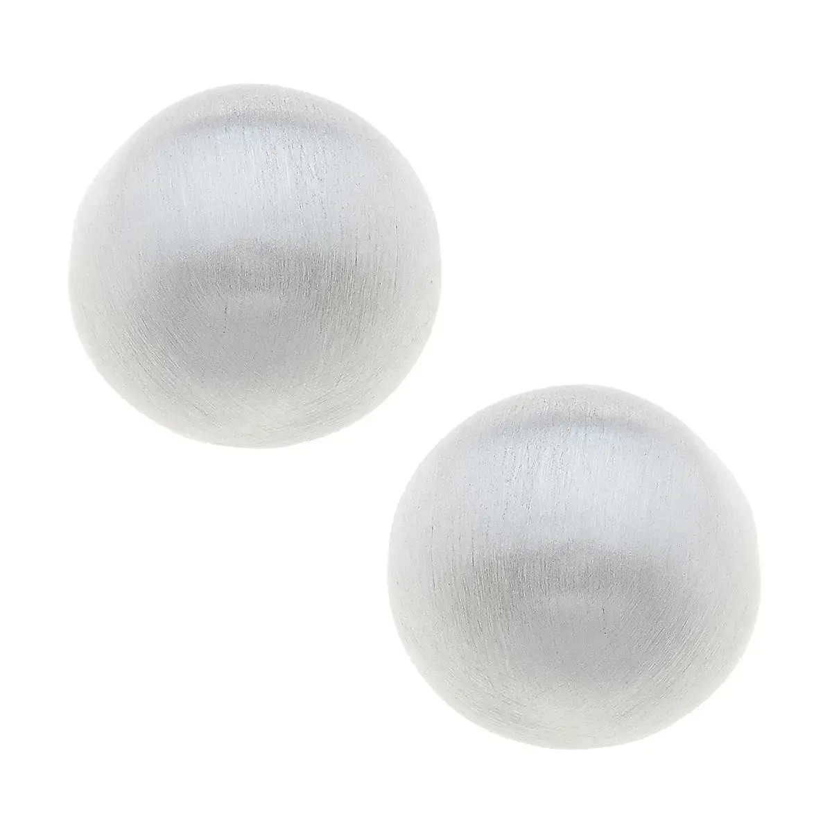 Satin Silver Stud Earrings