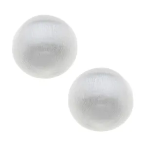 Satin Silver Stud Earrings