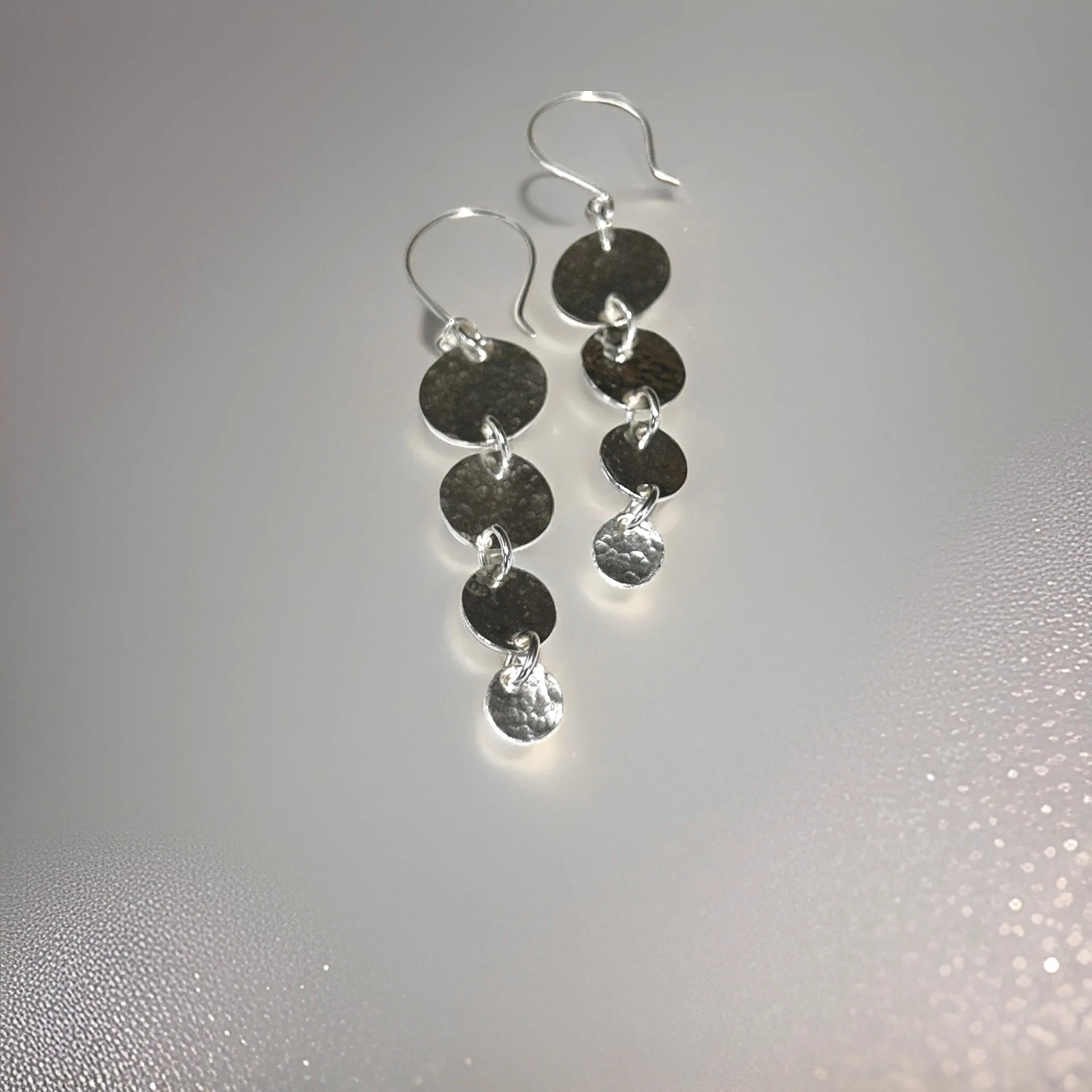 Silver Drop Earrings Long