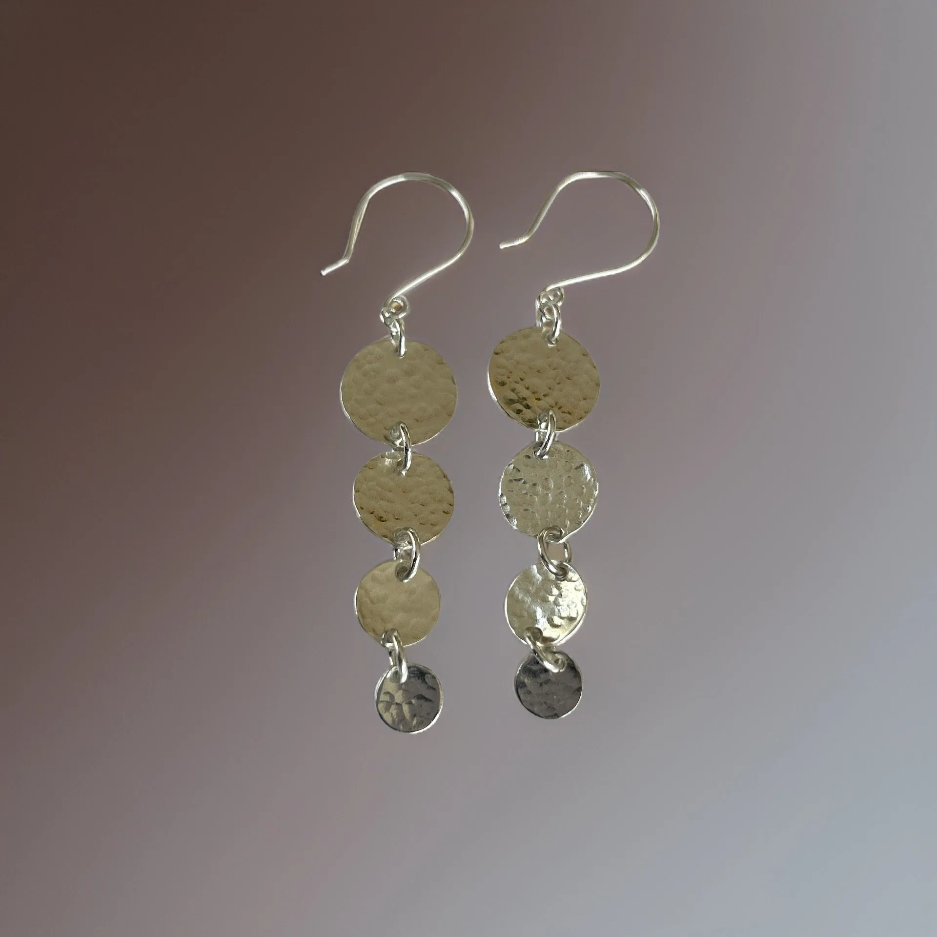 Silver Drop Earrings Long