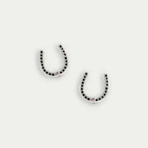 Silver Monogram Horse Shoe Studs - Perfect Gift for Equestrian Enthusiasts