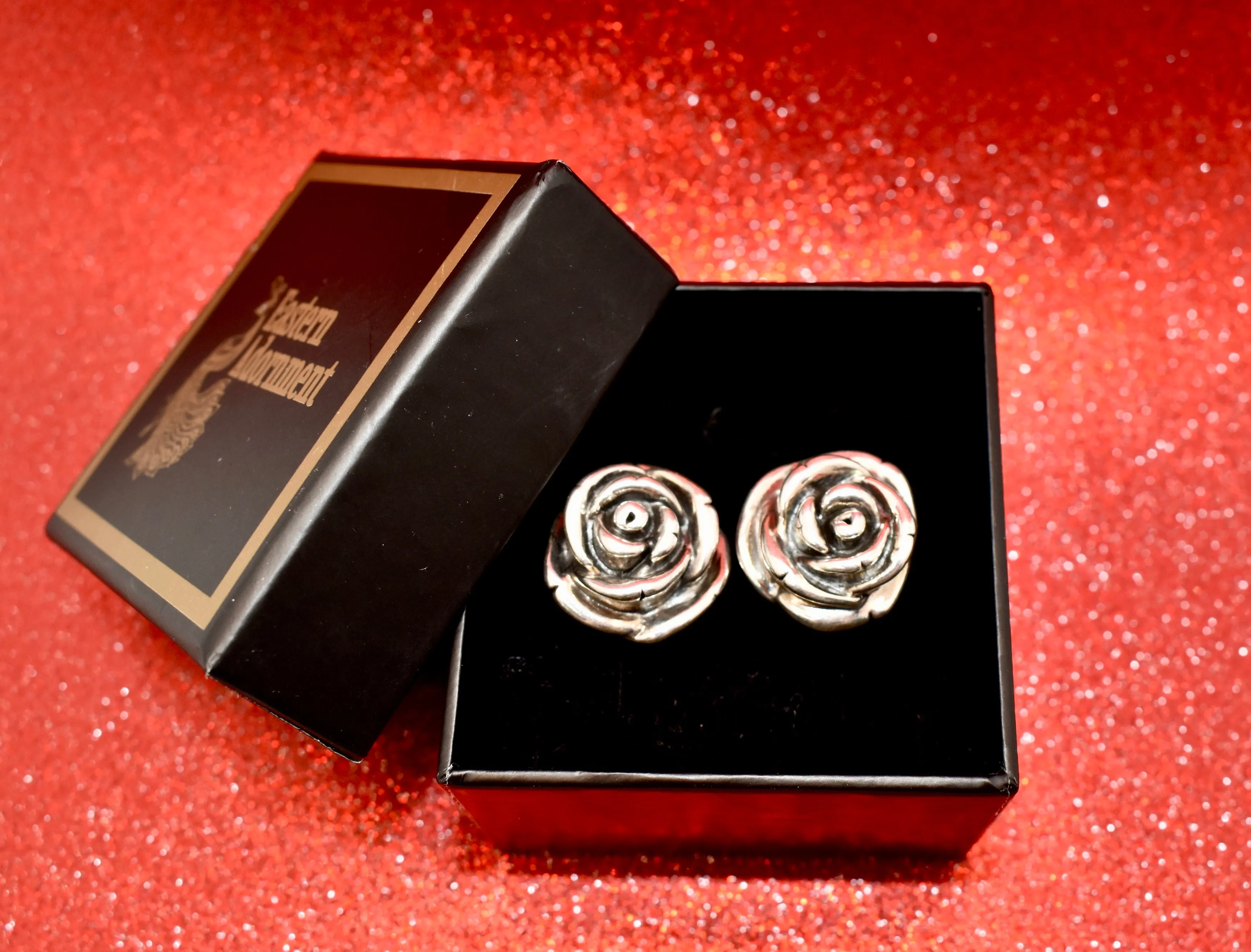 Silver Rose Studs