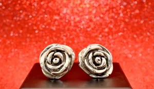 Silver Rose Studs