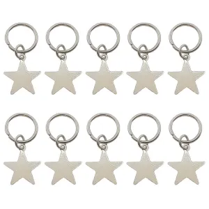 Silver Star Hair Rings