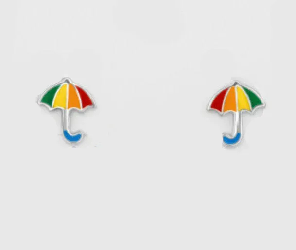 Silver Umbrella Ear Stud - Elegant and Functional Accessories for Your Ears