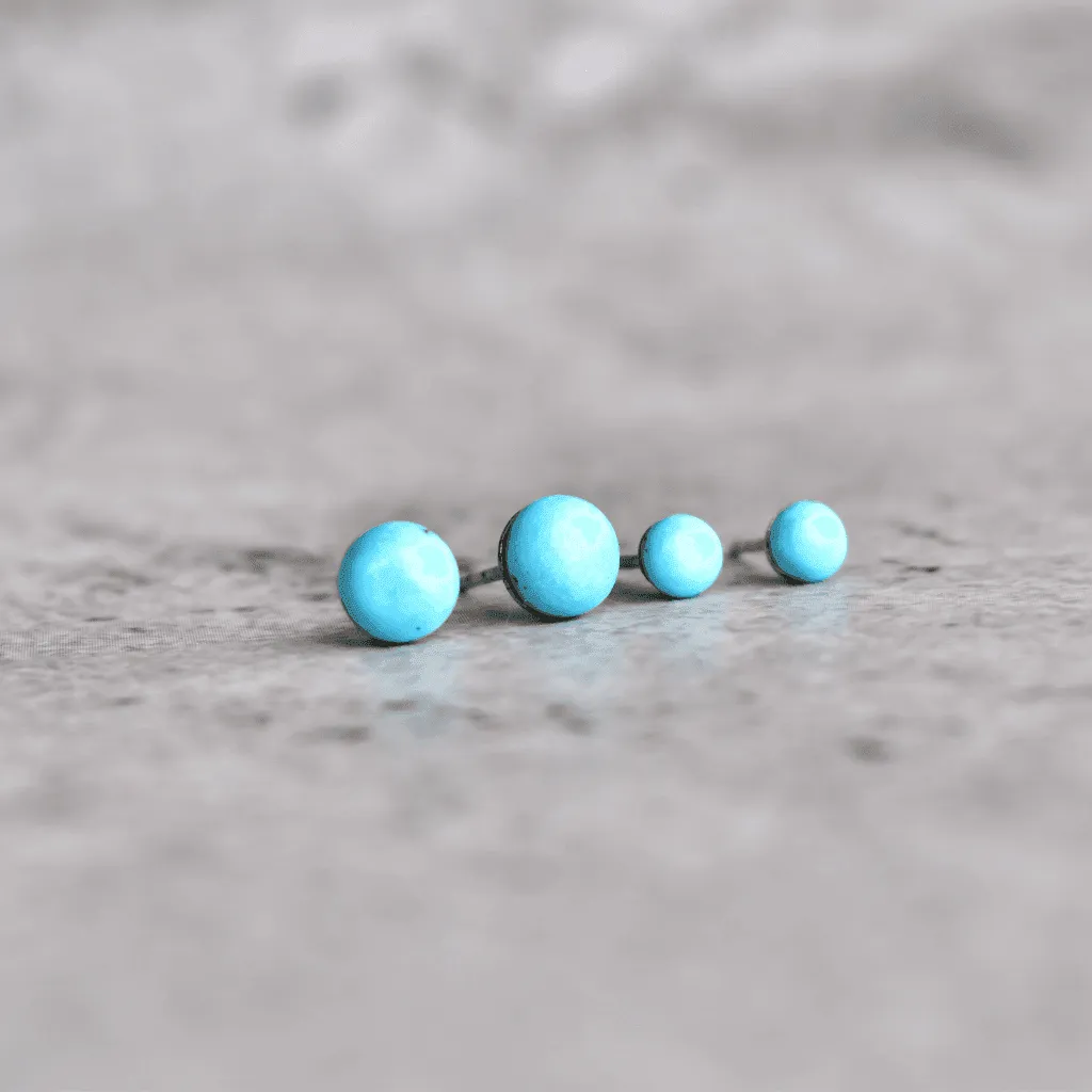 Sky Button - Turquoise Studs