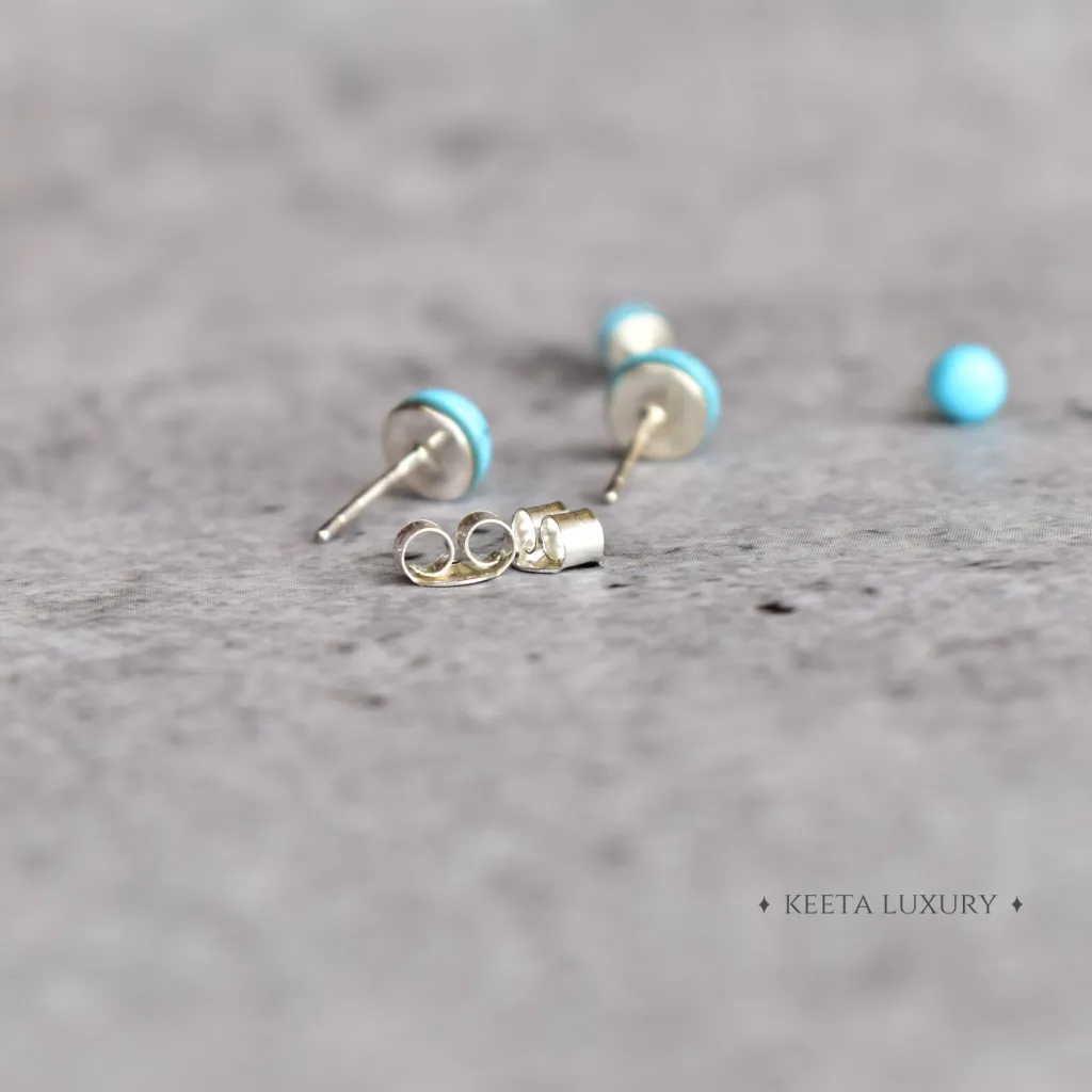 Sky Button - Turquoise Studs