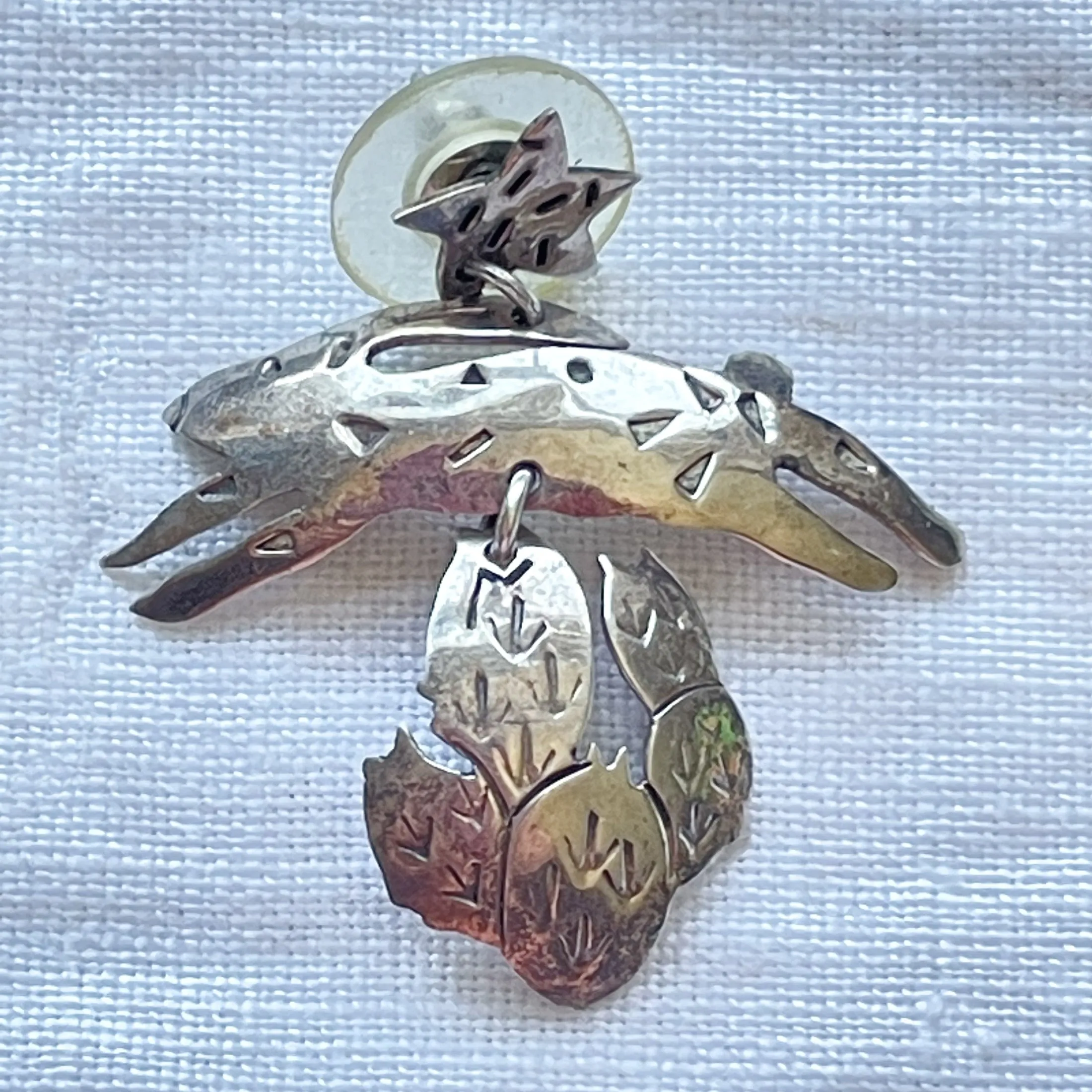 SOLD Vintage 925 Sterling Silver Pierced Earrings, Jumping Rabbits Taxco, Mexico