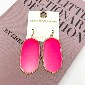 Southern Charm Oval Earrings in Hot Pink