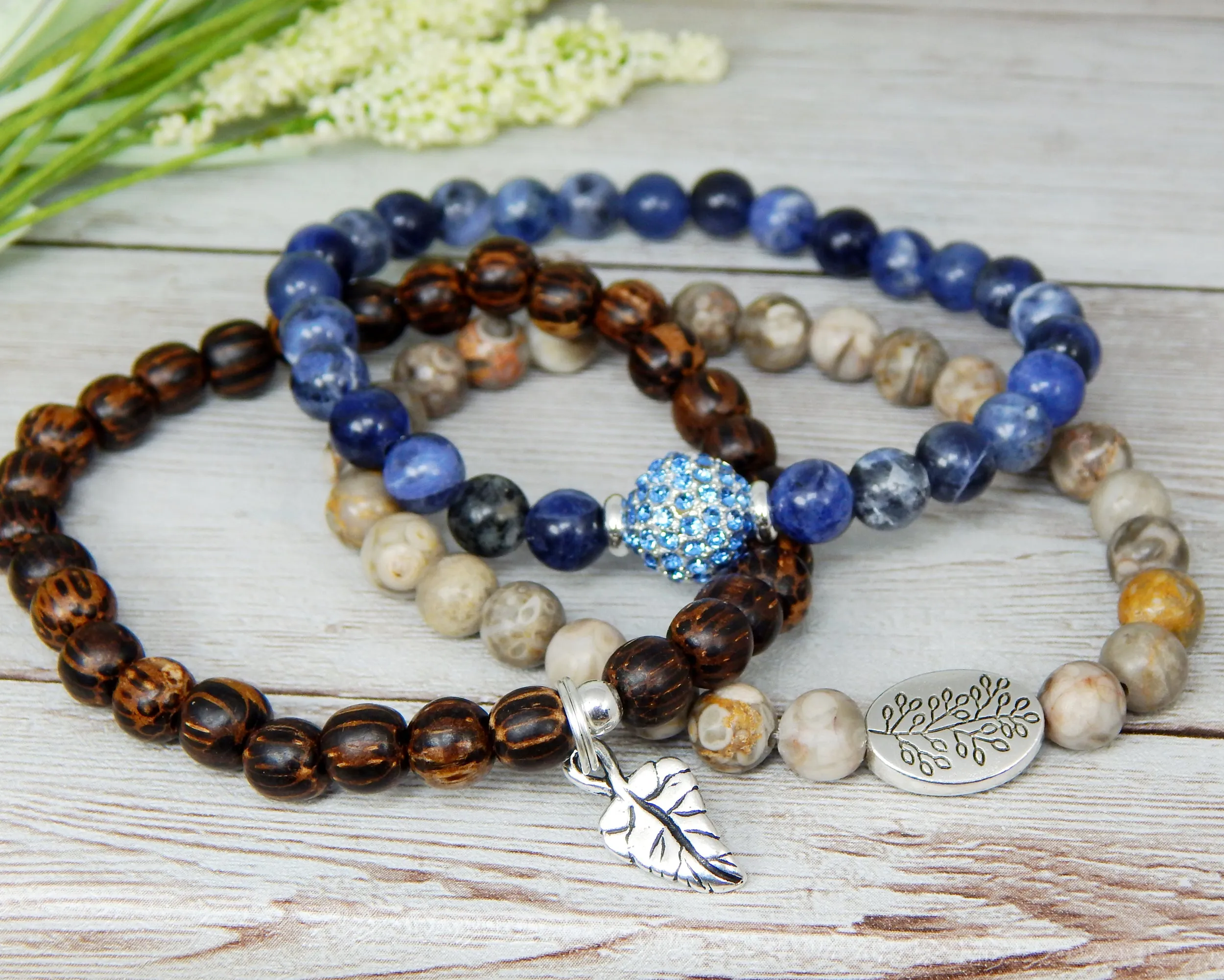 Stack Bracelets For Women - Earthy Jewelry - Nature Themed Jewelry