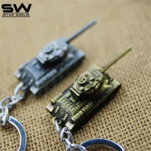 STARWORLD 3 Colors World of Tanks Key chain Metal Key Rings For Gift Simulated Tanks Keychain Jewelry Game Key Holder Souvenir