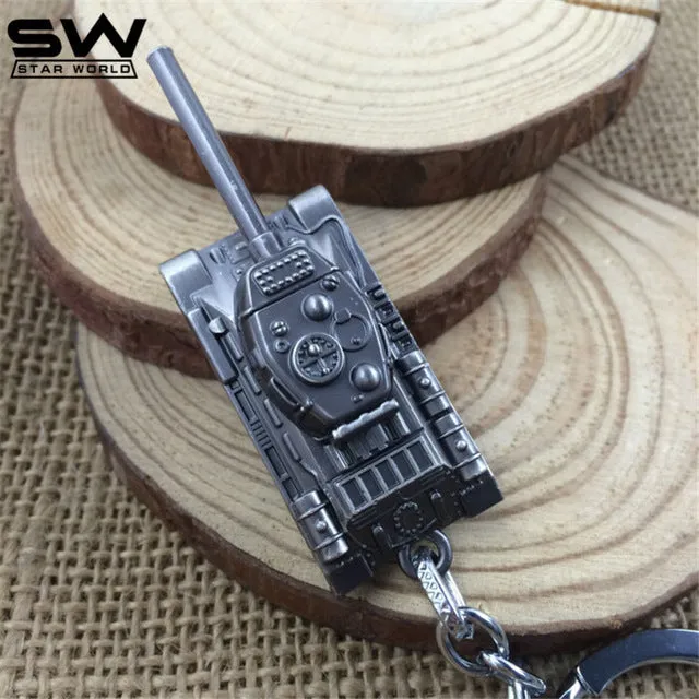 STARWORLD 3 Colors World of Tanks Key chain Metal Key Rings For Gift Simulated Tanks Keychain Jewelry Game Key Holder Souvenir