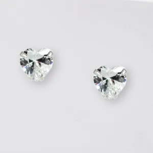 Sterling Silver Heart Shaped CZ Ear Stud - Elegant and Dazzling  Perfect for Everyday or Special Occasions