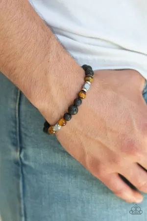 Strength Brown Lava Rock Bracelet