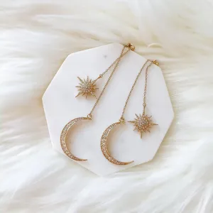 Sun & Moon Ear Jacket Earrings