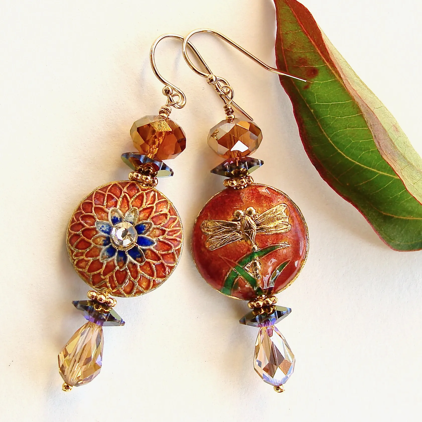 Symphonia: Nature Inspired Earrings with Cloisonné